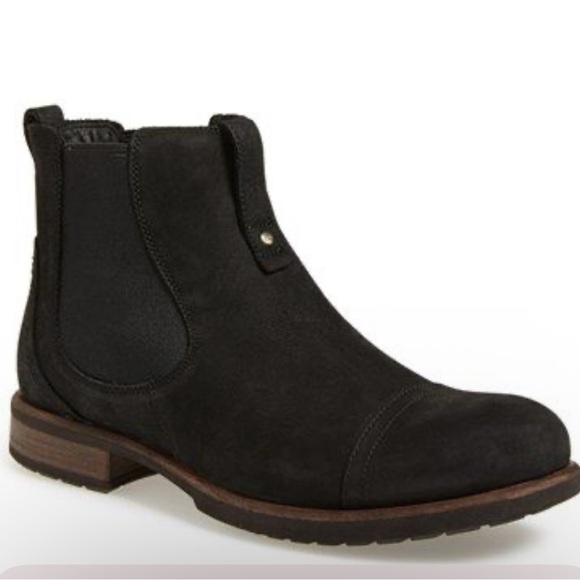 Ugg Gallion Chelsea Black Suede Pull On Boots Size 9 main image 6